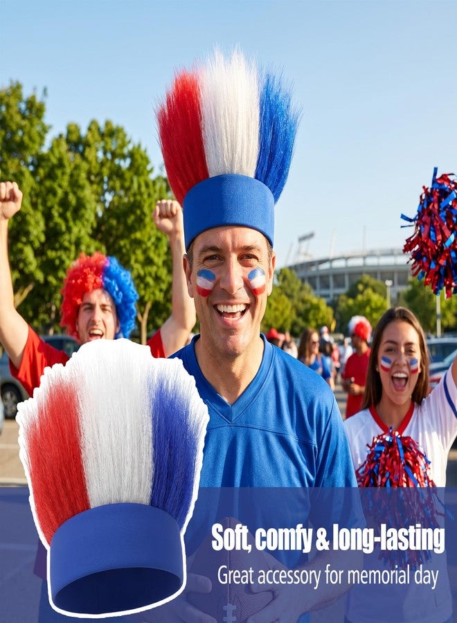 HaiFafafaing Patriotic Hairy Headband, Red White Blue Wig Hat, Costume Accessory For 4th Of July, Memorial Day, Sports Events, Parties, Cosplay, Halloween - Image 4