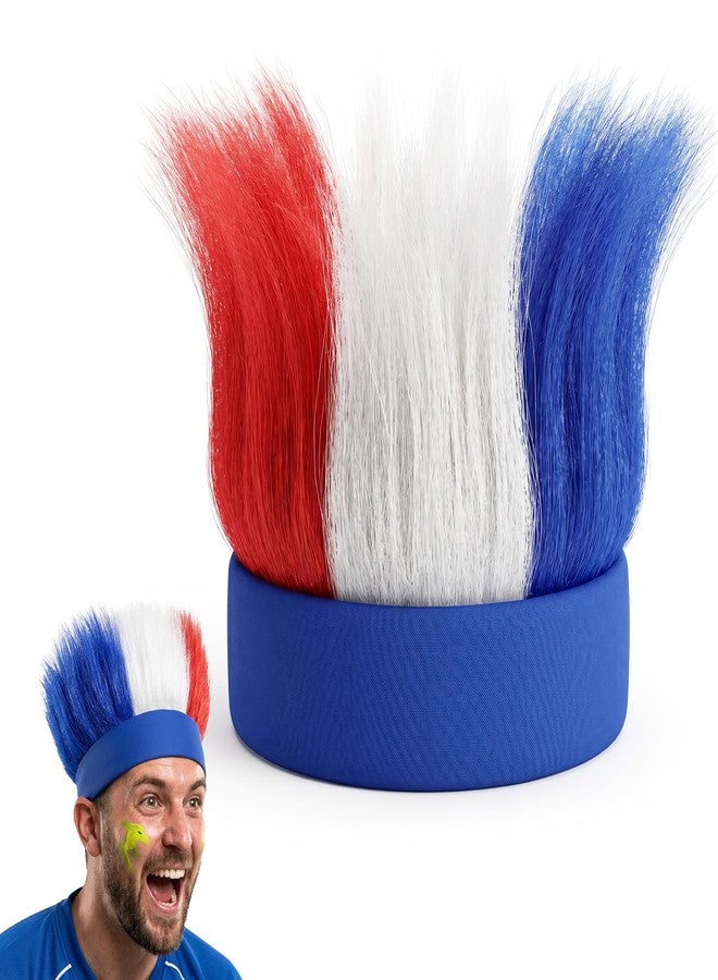 HaiFafafaing Patriotic Hairy Headband, Red White Blue Wig Hat, Costume Accessory For 4th Of July, Memorial Day, Sports Events, Parties, Cosplay, Halloween - Image 1