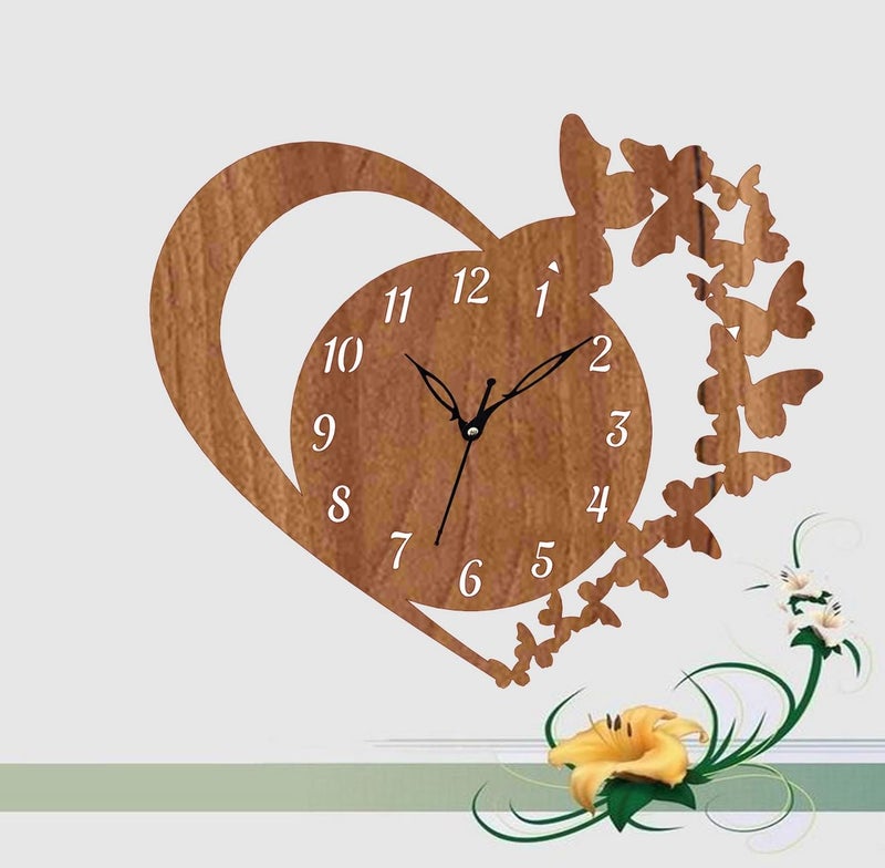 ADK Wall Clock for Living Room Bedroom Home Office Kitchen Asymmetric Shaped Designer MDF Wall Clock for Home Decor Standard 93 - Image 5