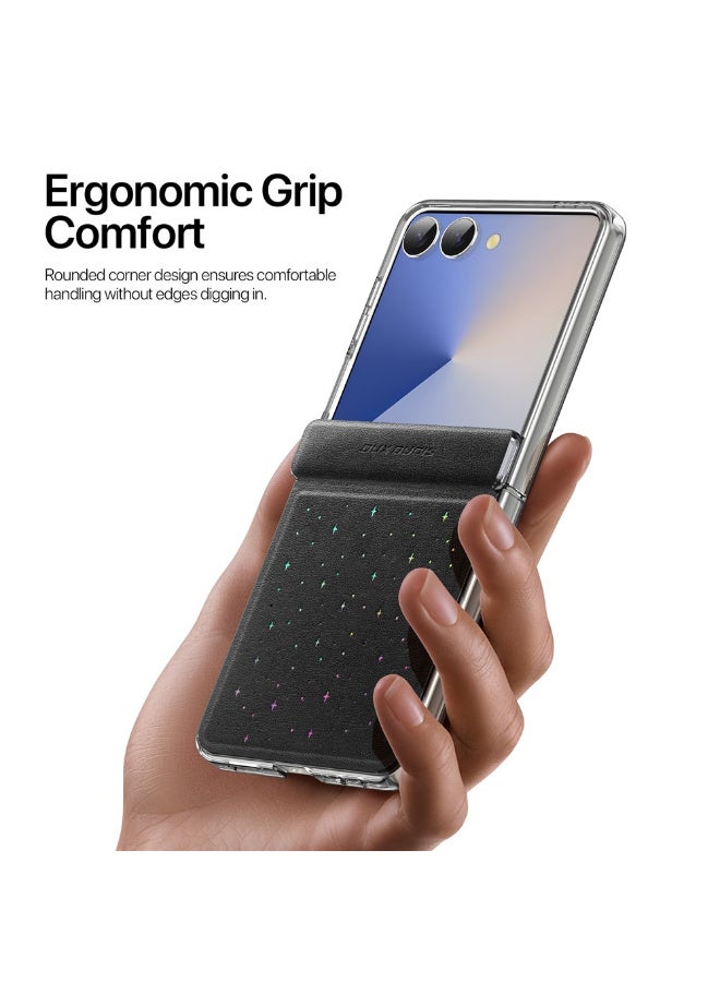 دوكس دوتشيز جراب DUX DUCIS STEX Series لهاتف Samsung Galaxy Z Flip7 5G بنمط نجمة من جلد البولي يوريثان + غطاء هاتف من الكمبيوتر الشخصي - أسود - Image 5