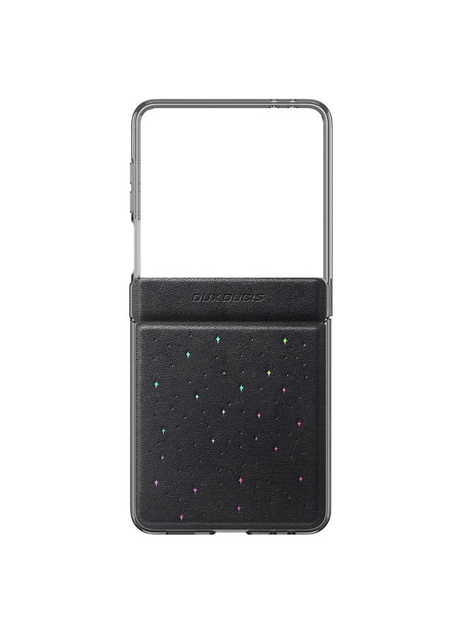 دوكس دوتشيز جراب DUX DUCIS STEX Series لهاتف Samsung Galaxy Z Flip7 5G بنمط نجمة من جلد البولي يوريثان + غطاء هاتف من الكمبيوتر الشخصي - أسود - Image 2