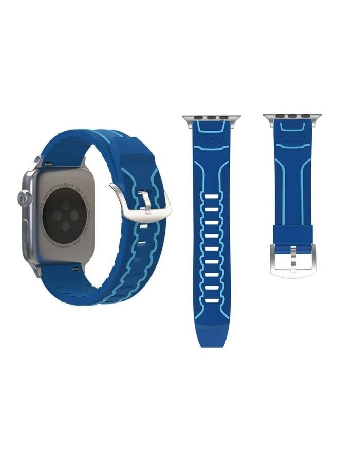 NIBEMINENT Ethnic Replacement Watchband For Apple Watch 1/2/3 42mm Blue - Image 1