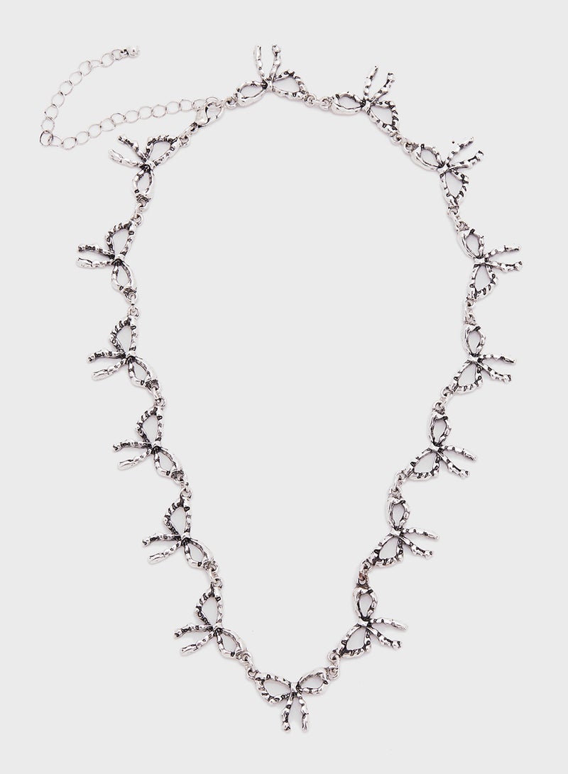 Ginger Bow Necklace In Antique Finish  - Image 1