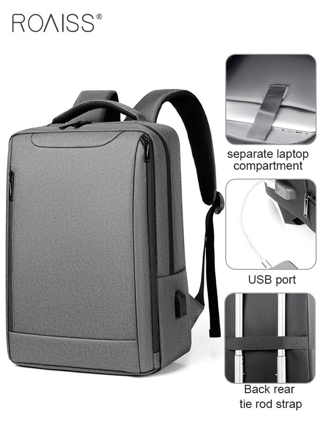roaiss Oxford Backpack Men's 15.6-inch Large Capacity Outdoor Travel Laptop Backpack Leisure Business Commuting Bag Waterproof Laptop Computer Bag for Daily Use Student Travel with USB Charge Port  - Image 2
