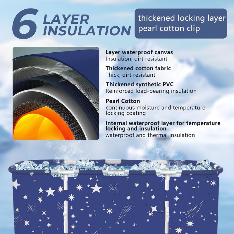 STARBRILLIANT Ice Bath Tub for Athletes, Adult Spa Freestanding Bathtub for Recovery, Portable Cold Plunge Pool Suitable for Gardens, Gyms, Balcony, Arena and Cold Water Therapy Training - Image 5