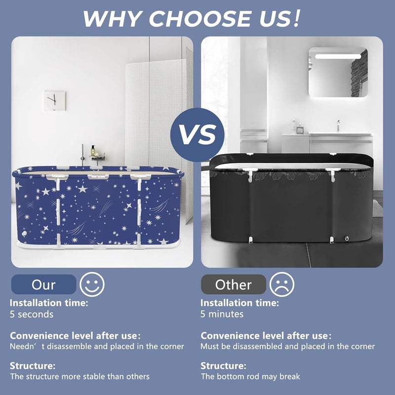 STARBRILLIANT Ice Bath Tub for Athletes, Adult Spa Freestanding Bathtub for Recovery, Portable Cold Plunge Pool Suitable for Gardens, Gyms, Balcony, Arena and Cold Water Therapy Training - Image 4