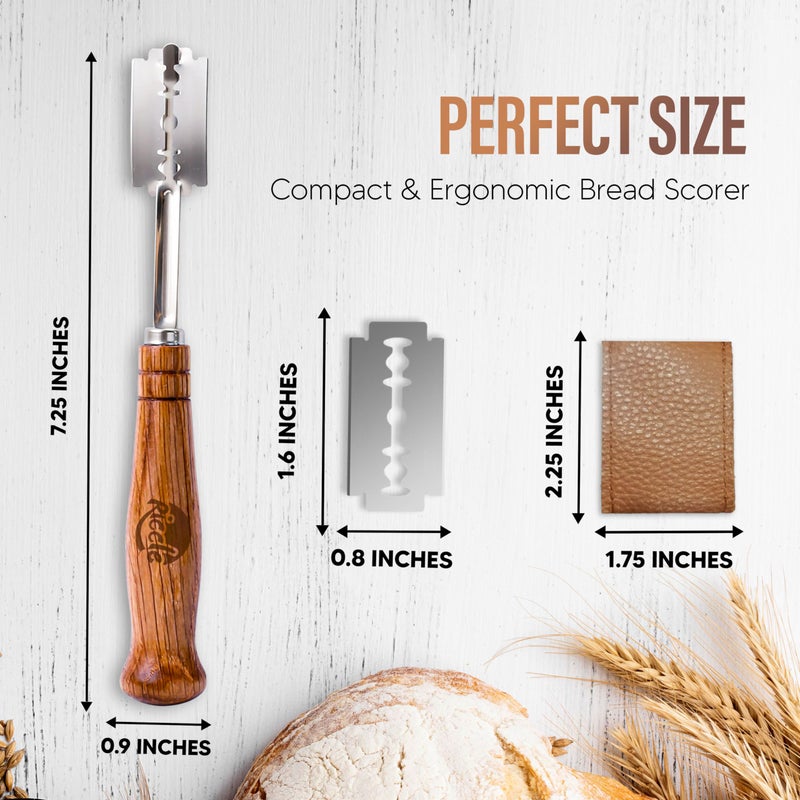 RICCLE Bread Lame Slashing Tool, Dough Scoring Knife with 15 Razor Blades and Storage Cover - Image 2
