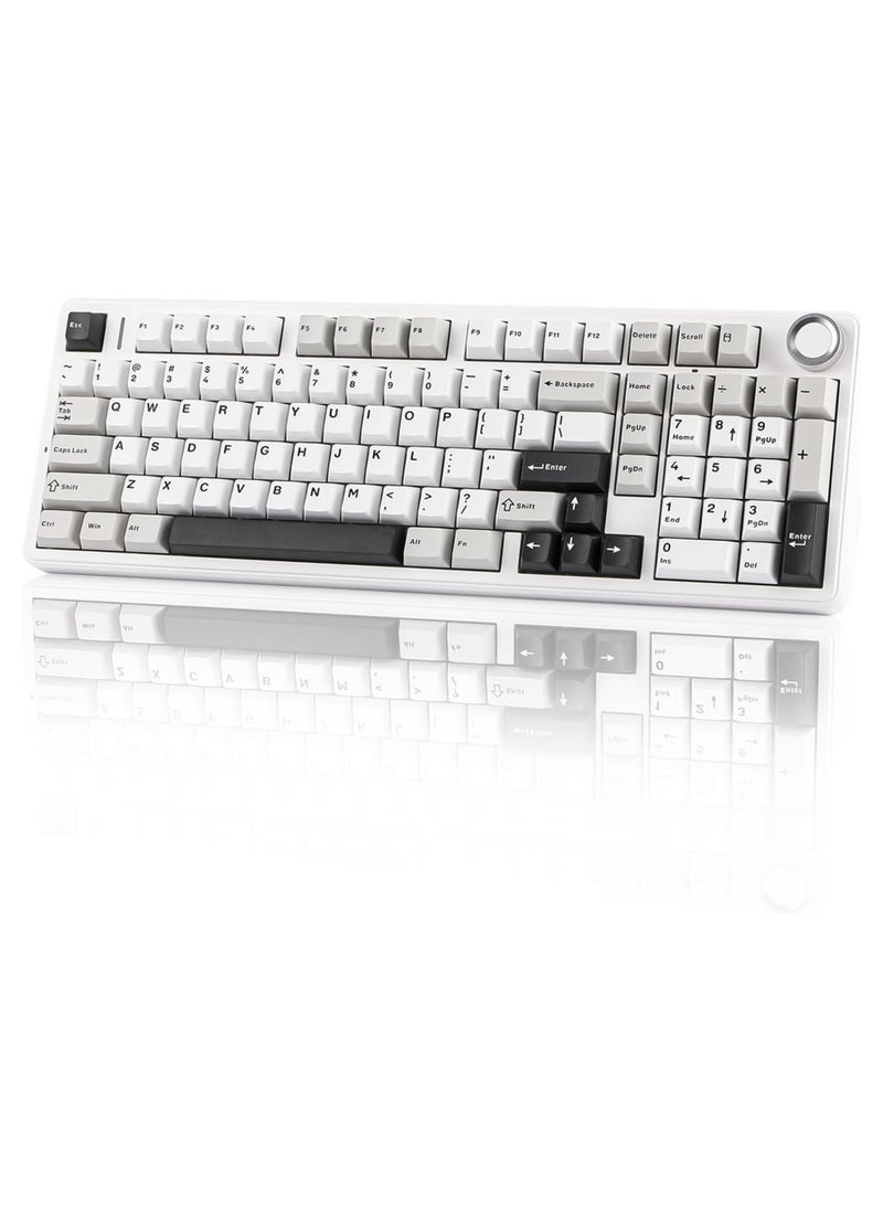 Aula F99 PRO Wireless Gaming Keyboard, Hot Swappable Custom Keyboard, 2.4GHz/Type-C/BT5.0 Mechanical Keyboard with 8000mAh Battery, RGB Backlit Gaming Keyboard (Black&Grey&White) - pzsku/ZD34AA853F2995EE7276DZ/45/_/1740471468/1d728147-fda2-4650-b2f1-7f3a2012c3d9