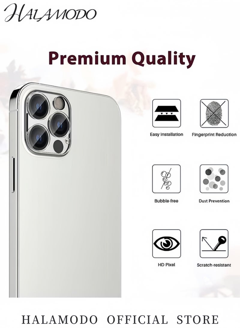 هالامودو واقي عدسة الكاميرا متوافق مع iPhone 12 Pro واقي عدسة الكاميرا من الزجاج المقوى واقي شاشة مضاد للخدش واقي عدسة شفاف عالي الدقة ملحقات الهواتف الذكية - Image 2
