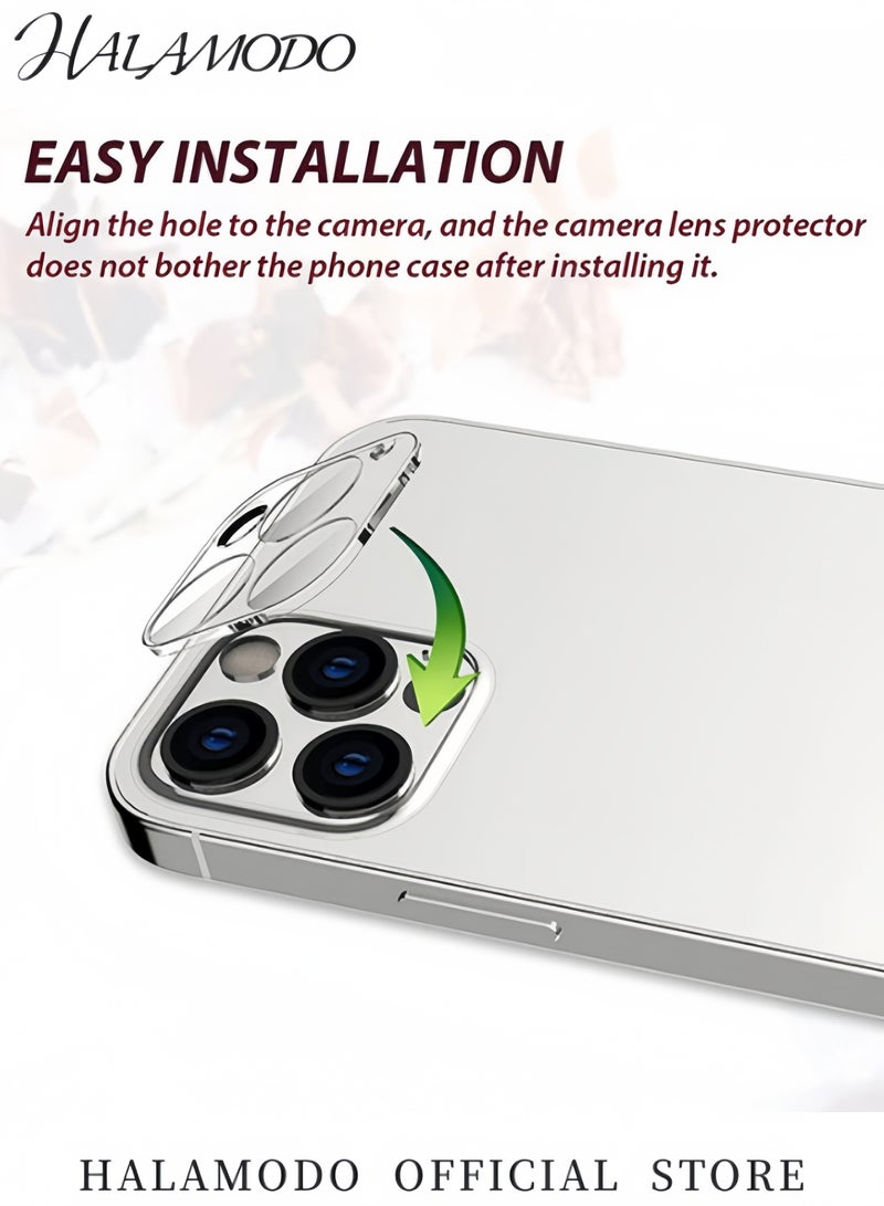 هالامودو واقي عدسة الكاميرا متوافق مع iPhone 12 Pro واقي عدسة الكاميرا من الزجاج المقوى واقي شاشة مضاد للخدش واقي عدسة شفاف عالي الدقة ملحقات الهواتف الذكية - Image 3
