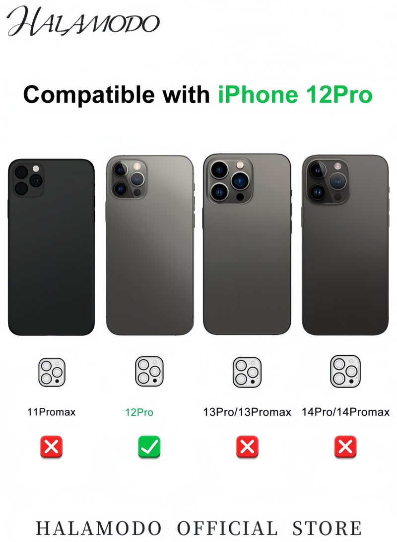 هالامودو واقي عدسة الكاميرا متوافق مع iPhone 12 Pro واقي عدسة الكاميرا من الزجاج المقوى واقي شاشة مضاد للخدش واقي عدسة شفاف عالي الدقة ملحقات الهواتف الذكية - Image 4