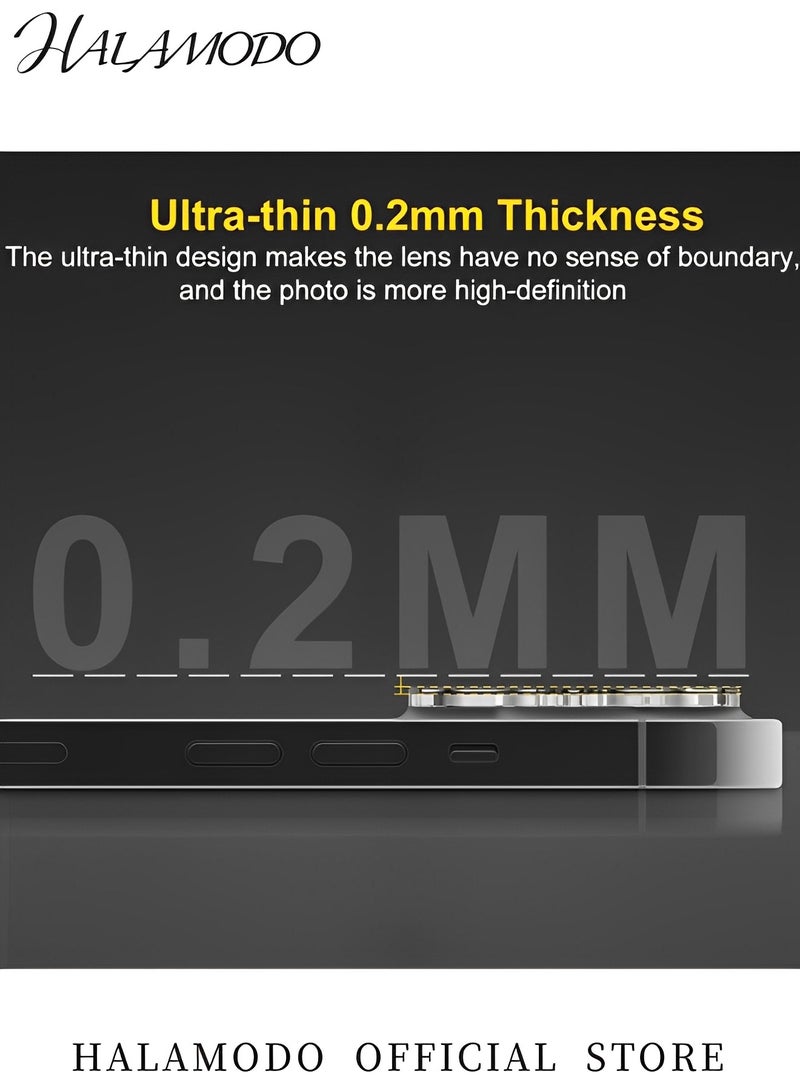 هالامودو واقي عدسة الكاميرا متوافق مع iPhone 12 Pro واقي عدسة الكاميرا من الزجاج المقوى واقي شاشة مضاد للخدش واقي عدسة شفاف عالي الدقة ملحقات الهواتف الذكية - Image 5