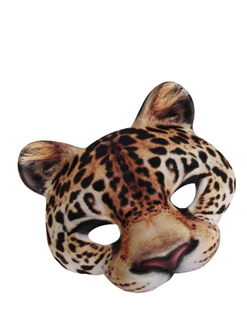 Zikra Leopard Half Face Mask for Kids and Adults - Perfect for Animal Cheetah Role Play, Masquerade Parties, and Birthday Celebrations - Universal Costume Accessory for Boys and Girls. - Image 1