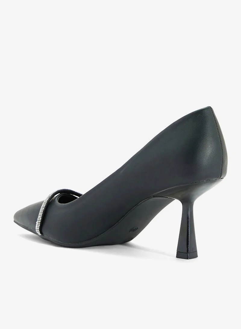 Ella Black Diamante Heeled Pump for Women | Best Price UAE