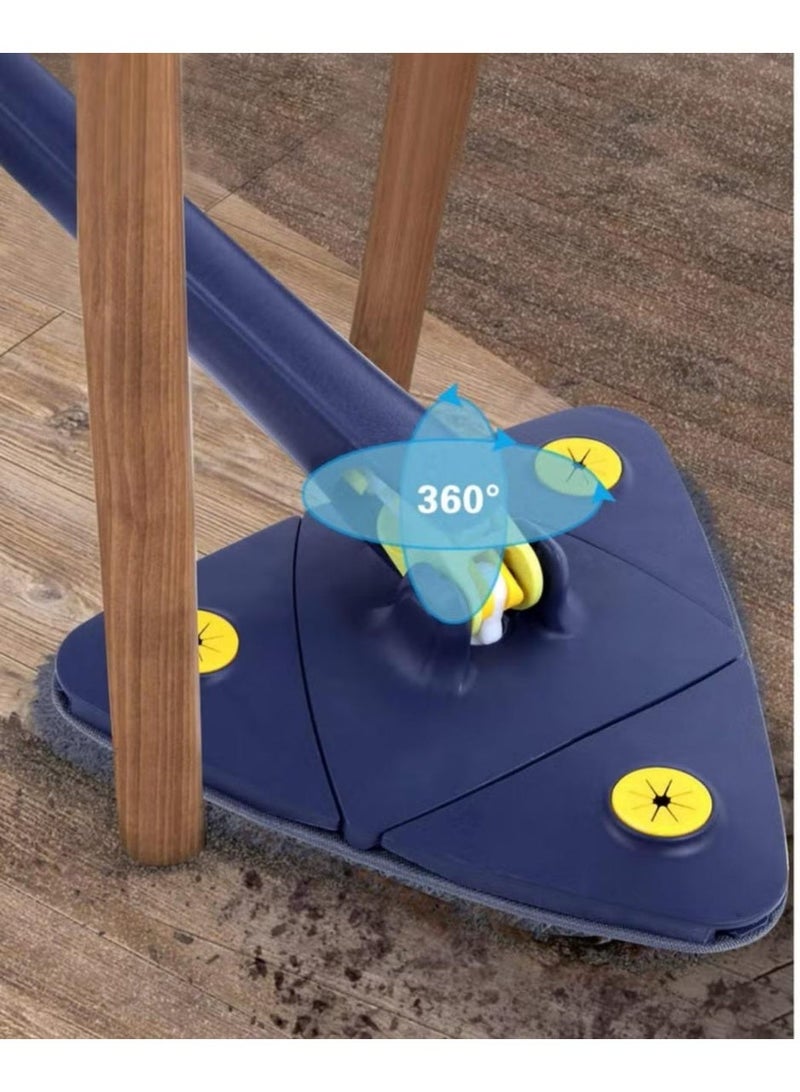 دينكس ممسحة تنظيف ثلاثية تدور بزاوية 360 درجة مع مجموعة دلو بتصميم مسطح منفصل ذاتيًا مع وسادتين من الألياف الدقيقة ومقبض قابل للتمديد مثالية لتنظيف جميع أنواع الأرضيات - Image 3