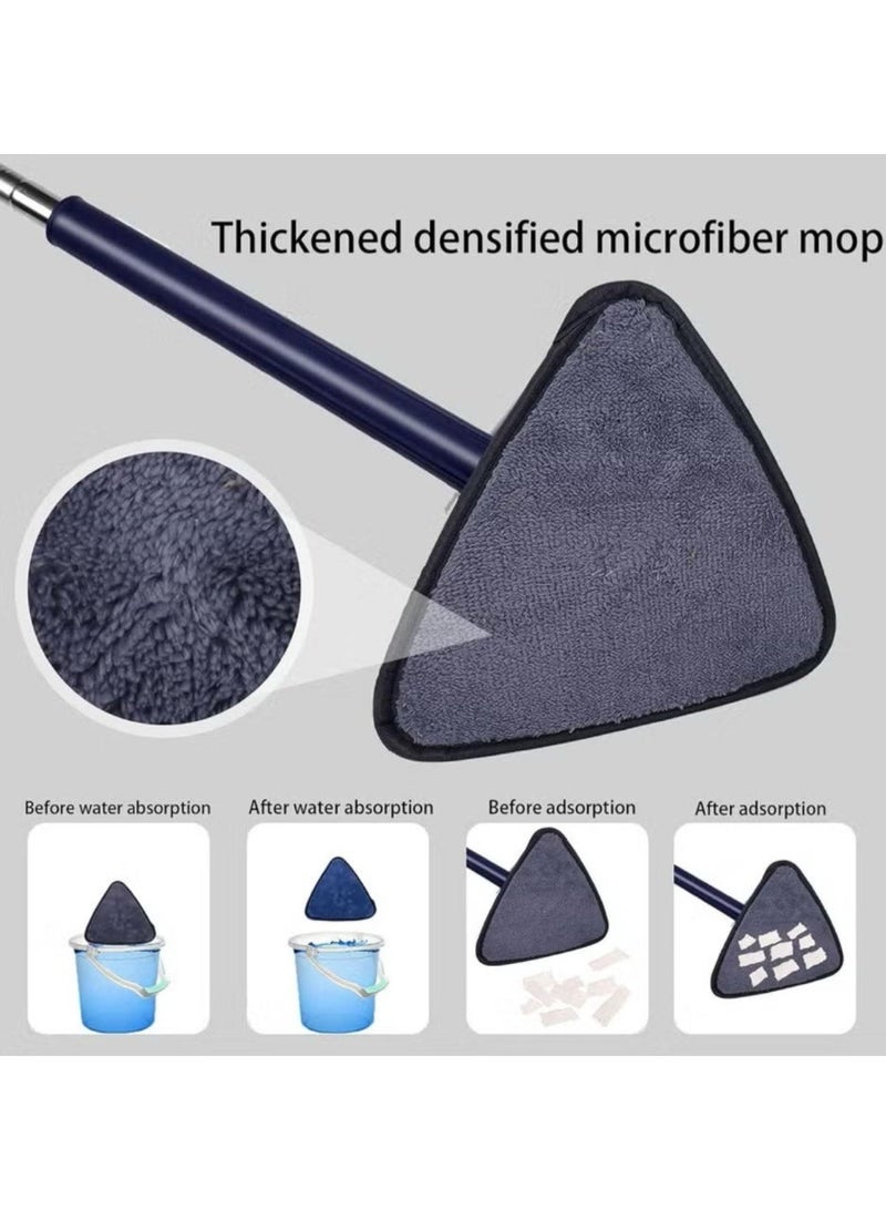 دينكس ممسحة تنظيف ثلاثية تدور بزاوية 360 درجة مع مجموعة دلو بتصميم مسطح منفصل ذاتيًا مع وسادتين من الألياف الدقيقة ومقبض قابل للتمديد مثالية لتنظيف جميع أنواع الأرضيات - Image 5