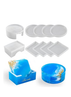 Y&D 10 Pieces Coaster Resin Molds Set, Silicone for Casting Epoxy Kit  - Image 1