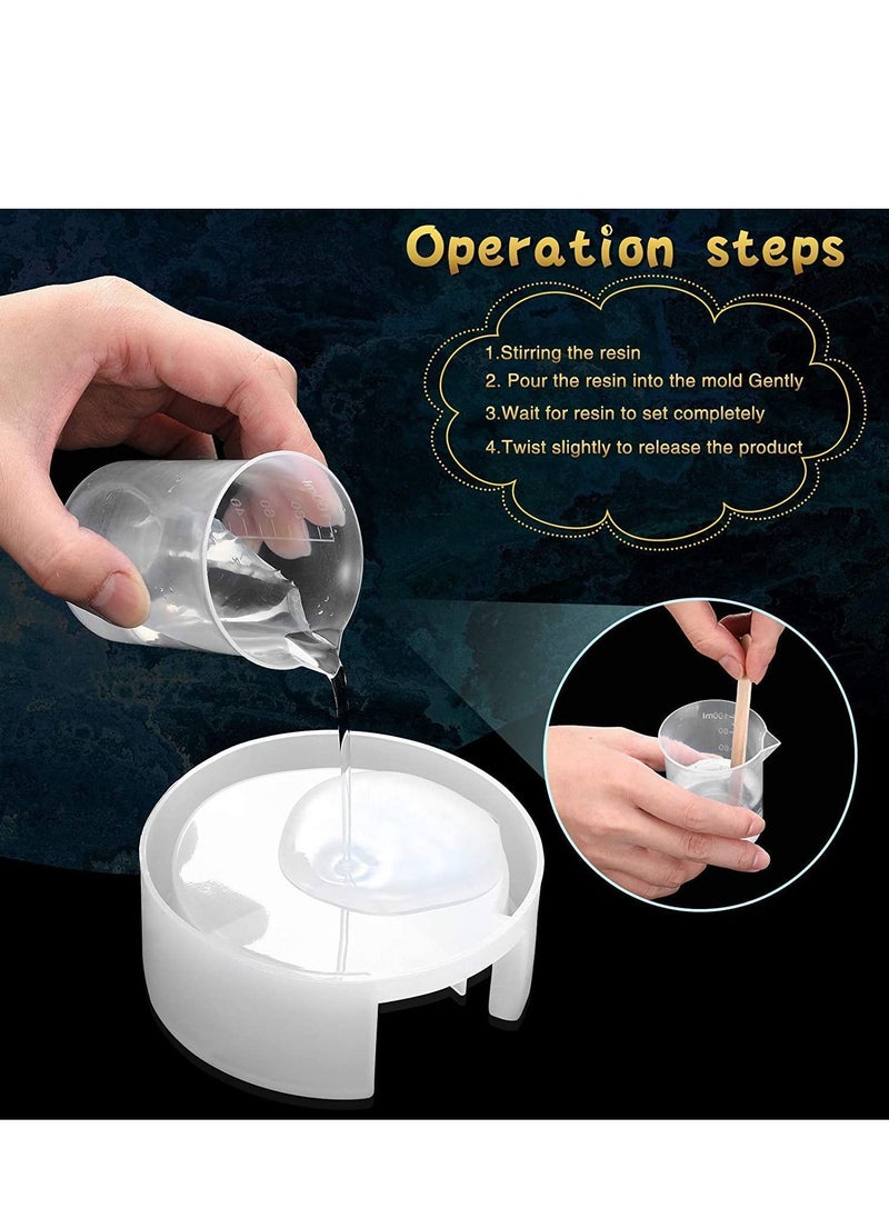 Y&D 10 Pieces Coaster Resin Molds Set, Silicone for Casting Epoxy Kit  - Image 4