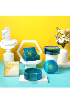 Y&D 10 Pieces Coaster Resin Molds Set, Silicone for Casting Epoxy Kit  - Image 2