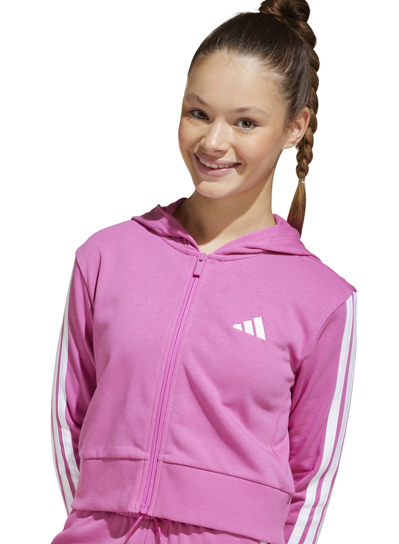 اديداس هودي شبابي بياقة مضلعة من نسيج التيري الفرنسي - Image 4