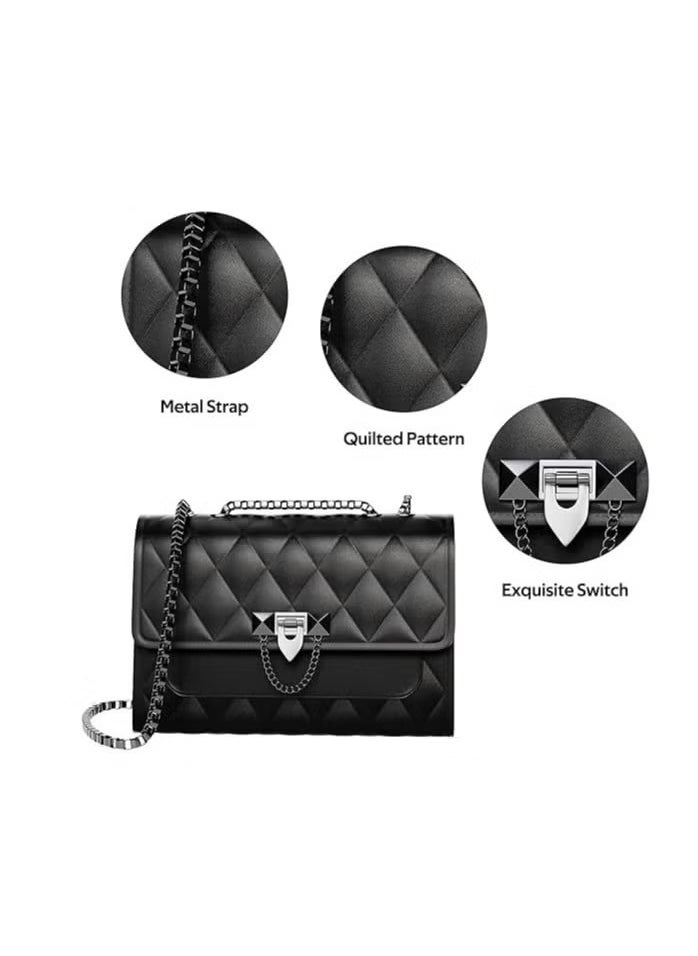 Arabest Small Purses and Handbags for Women, Quilted Shoulder Bags Faux Leather Crossbody Bags for Women with Metal Strap  - Image 2