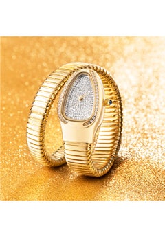 Generic Fashion Snake Watch For Women Gold Diamond Stainelss Steel Ladies Quartz Wristwatch Luxury Exquisite Waterproof Watches  - Image 1