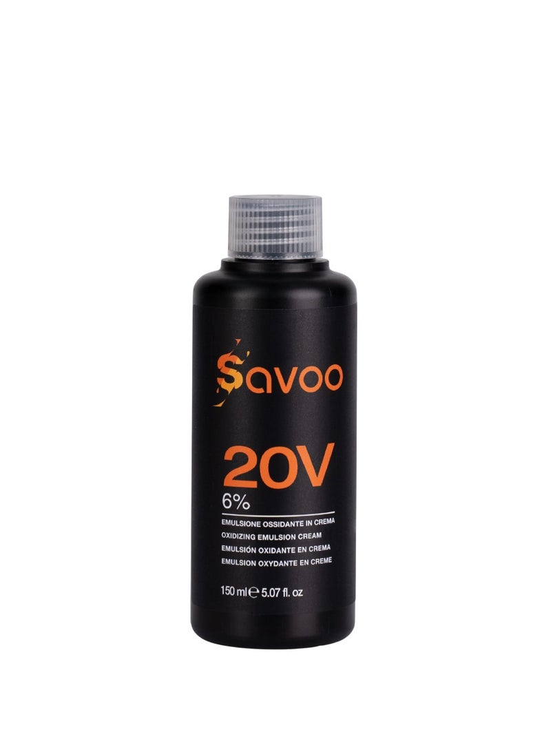 SAVOO Oxidizing Cream 20V 6% 150ml – Professional Cream Developer for Hair Color & Bleach | Smooth Texture & Easy Application | Shiny & Protected Hair During Coloring Treatment - Image 1