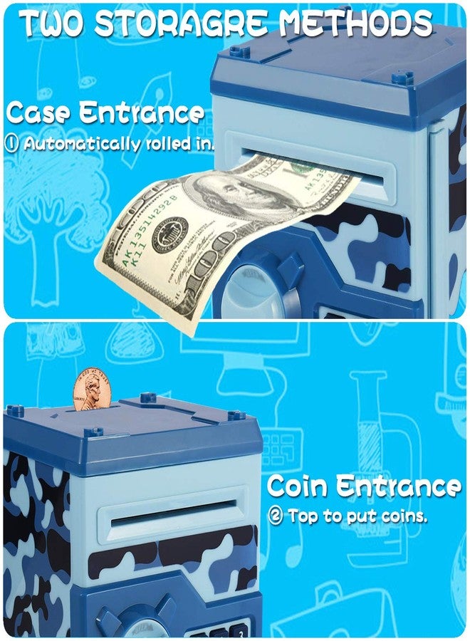 TOPBRY Kids Electronic Piggy Bank - Mini ATM Toy for 3-14 Year Old Boys and Girls (Camouflage Blue) - Image 2