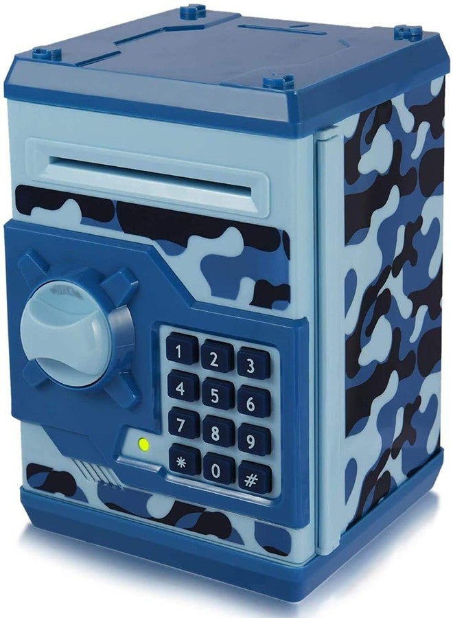 TOPBRY Kids Electronic Piggy Bank - Mini ATM Toy for 3-14 Year Old Boys and Girls (Camouflage Blue) - Image 1