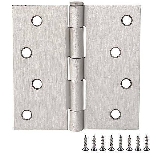 Design House Door Hinges for Interior Doors 3-Pack 4-inch x 4-inch, Design House Square Corner Steel Door Hinge Door Hardware, Satin Nickel, 181651 - Image 1
