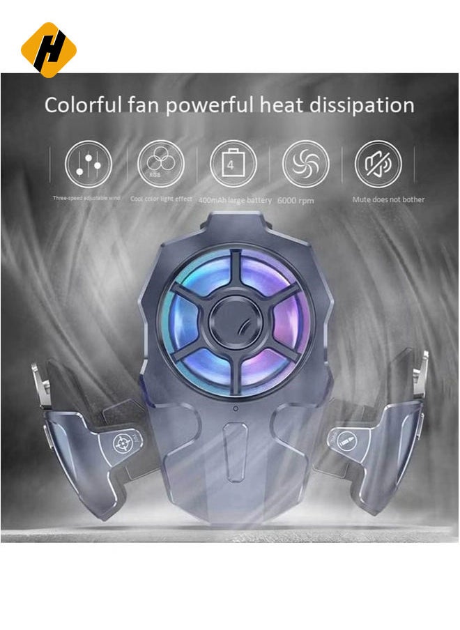 HuHa AK03 Mobile Game Controller with Cooling Fan – Joystick Trigger for PUBG and Compatible with iOS & Android Smartphones  - Image 2