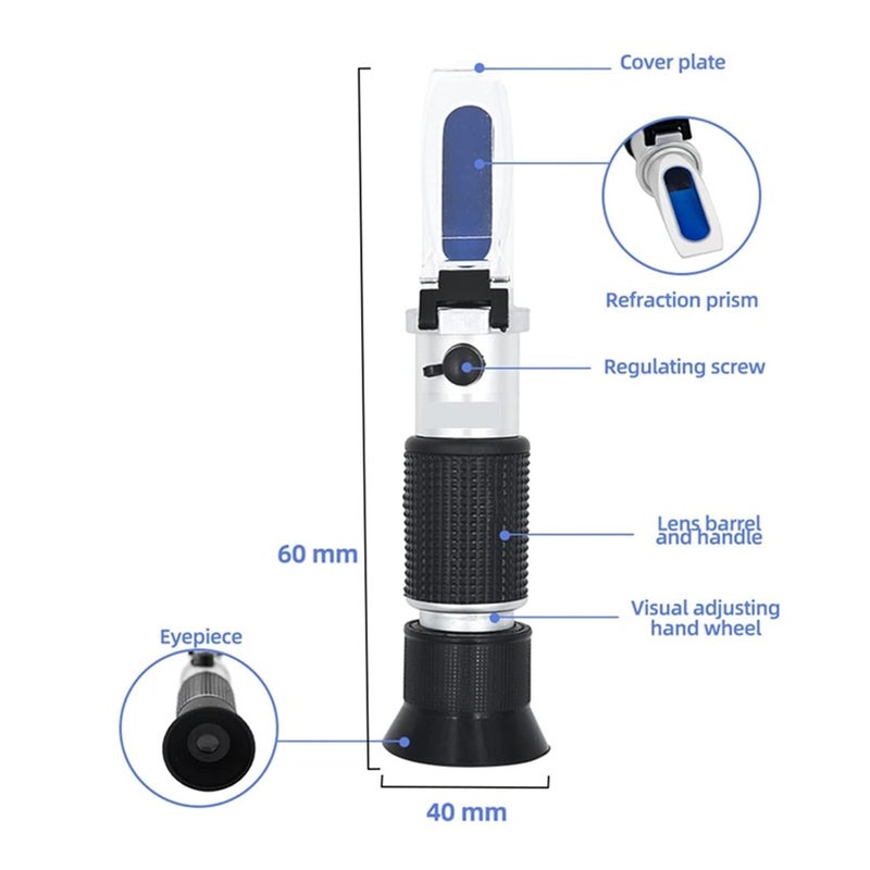 Refractometer, Handheld Refractometer Digital Sugar Concentration Meter Densimeter 0-32% Saccharimeter Sugar Tester Fruits Grapes(with Box) - Image 3