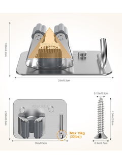 Mmmon 5 Pack Stainless Steel Mop and Broom Holder Wall Mount with Hook,Broom Hanger,Single Heavy Duty Storage Rack for Laundry Garage Closet Garden Tool Organizer(Silver)  - Image 4
