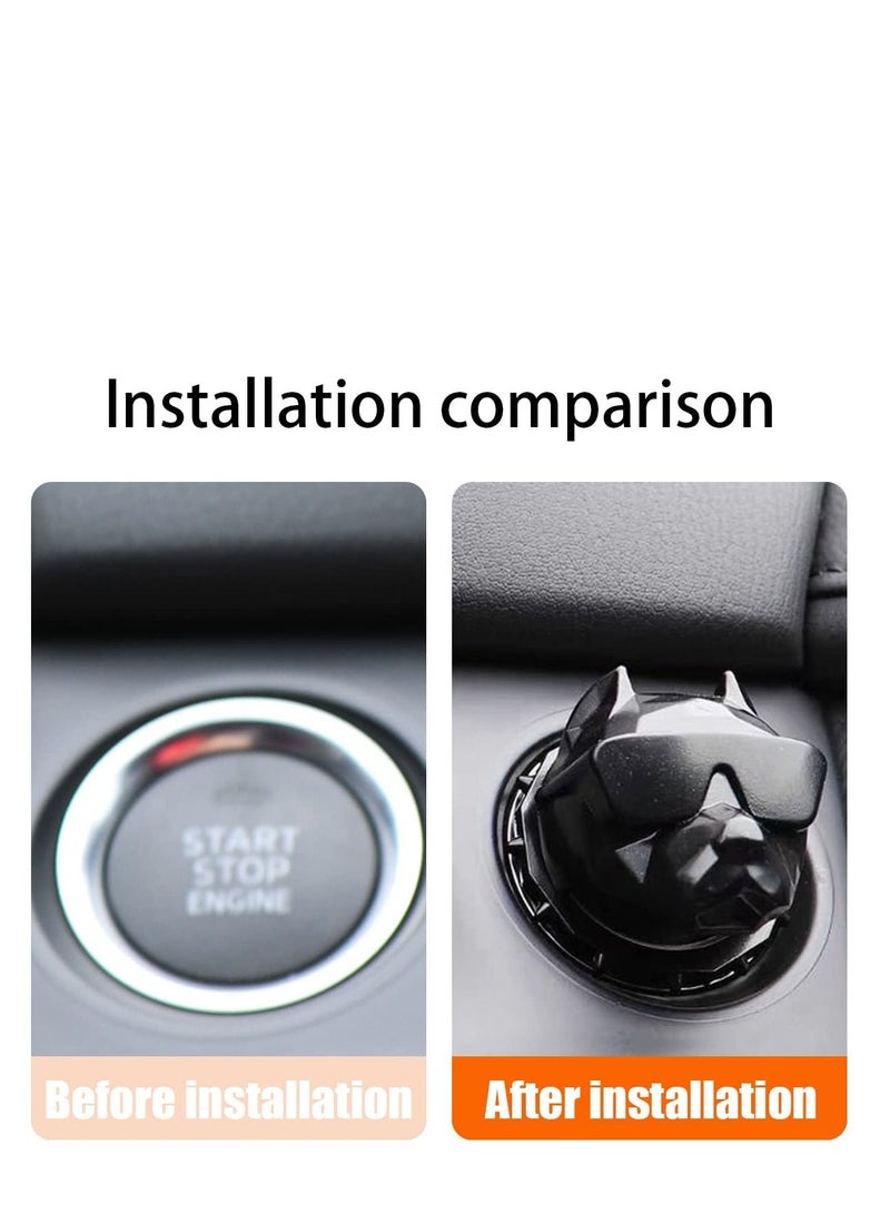 Excefore Bully Dog Car One Key Start Button Cover, Car Ignition Button Cover, Car Engine Push to Start Accessories, Cool Interior Car Decor Stickers, Suitable for Car SUV Truck (Black) - Image 4