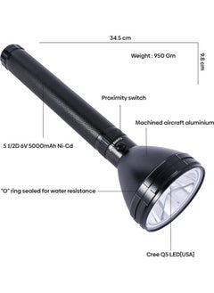 نيبمينينت مصباح يدوي LED قابل للشحن أسود 34سم  - Image 5