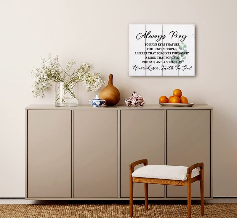 WKYAER Always Pray to Have Eyes, Faith in God Canvas Wall Art, Prints Poster for Home Decor, Scripture Prayer Wall Decor, Christian Gift Size 12x16 - Image 2