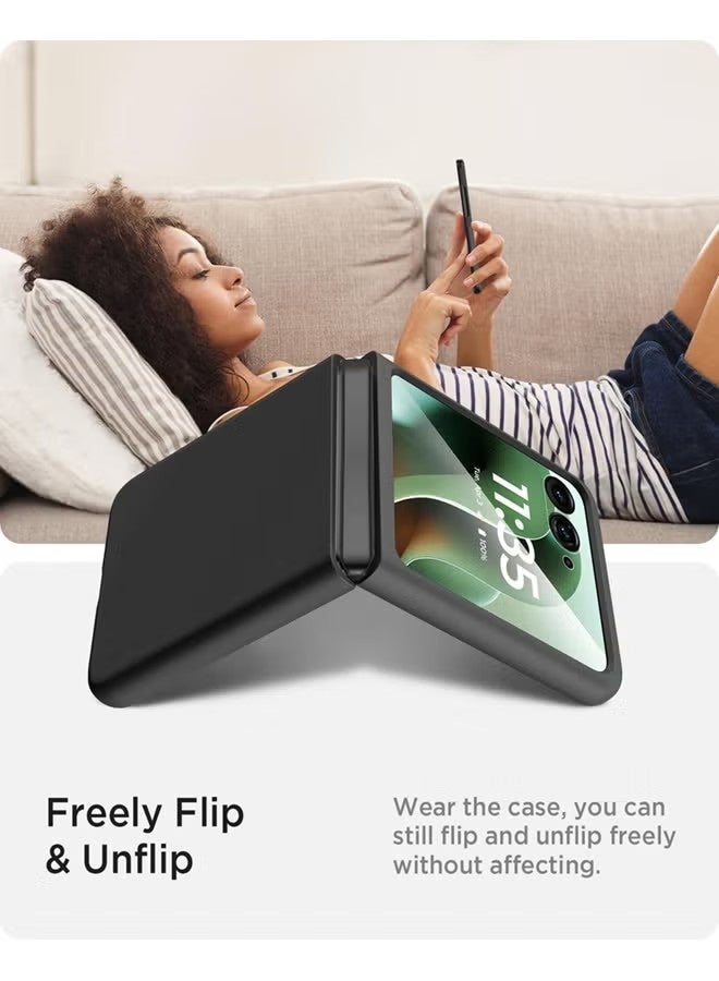 غطاء خلفي صلب من البولي كربونات لهاتف موتورولا رازر 60 ألترا، متوافق مع هاتف موتو رازر بلس 2025 (أسود) - Image 2