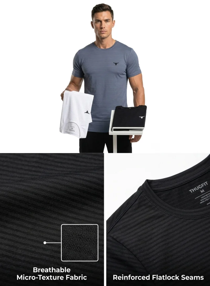 Thugfit  THUGFIT 3 IN 1 AIRMAN ARMOR TSHIRTS BLACK ,BLUE&WHITE for Men | Best Price UAE