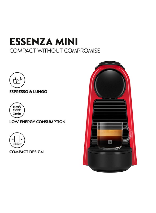 Nespresso Essenza Mini Coffee Machine By Nespresso, Red, 0.6L, (UAE Version) 0.6 L 1310 W D30-ME-RE-NE2 Red - Image 3