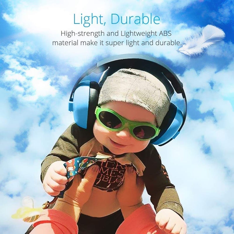 Solar-Power سماعات رأس للأطفال تعمل بالطاقة الشمسية مع خاصية إلغاء الضوضاء، واقيات أذن لتقليل الضوضاء للأطفال من 0-3 سنوات، لحماية الأطفال أثناء النوم، الطائرات، الحفلات، الأفلام، المسرح، الألعاب النارية (أزرق) - Image 5