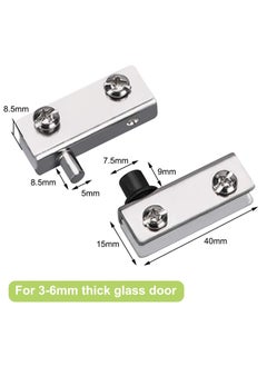 Excefore Glass Door Hinge, 8Pcs Iron Glass Door Pivot Hinge, Glass No Drilling Fit for 3-6mm Free-Swinging Glass Door  - Image 2