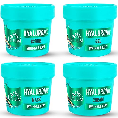 Lilium Hyaluronic Facial Kit, 400g, 4 Step Deep Cleansing, Wrinkle Lift, Nourishing, Extra Glow & Fair Complexion, Oily & Dry Skin, Women & Men, All Skin Type Paraben & Sulfate Free - Image 1