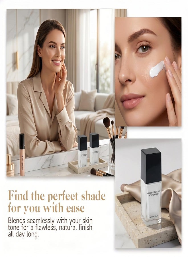 Manoai Color Changing Foundation for Mature Women - Hydrating Lightweight Liquid Foundations - Instantly Adapts to Your Skin Tone - Buildable Light-to-Medium Coverage - Natural Color for All Skin Tones - Image 4