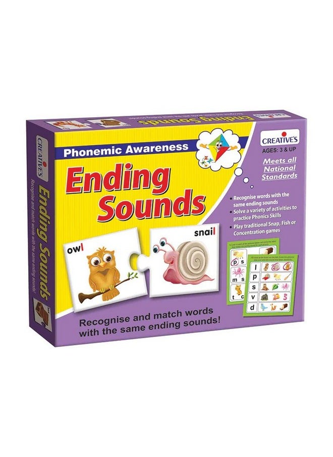 Creative's Creative's Beginning Sounds + Ending Sounds Combo Pack | Phonemic Awareness | Education Match-up Fun Game | Educational Games for Kids 3 & Up | Puzzle Games | Ages- 3 & Up | Educational set | Exotic Set Multicolor for Preschool Kids | Kindergarten Toddler.  - Image 5