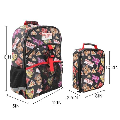 Bioworld Five Nights at Freddys 2Piece 16 Youth Premium Backpack Lunch Kit Set For School Boys And Girls - Image 3