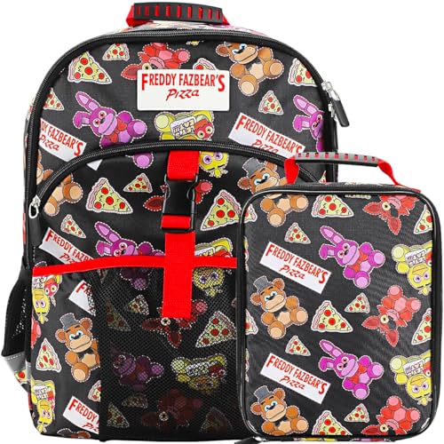 Bioworld Five Nights at Freddys 2Piece 16 Youth Premium Backpack Lunch Kit Set For School Boys And Girls - Image 1
