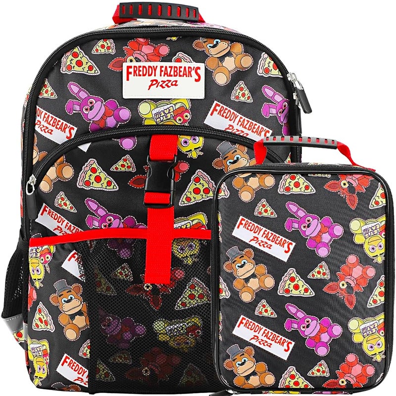 Bioworld Five Nights at Freddys 2Piece 16 Youth Premium Backpack Lunch Kit Set For School Boys And Girls - Image 2