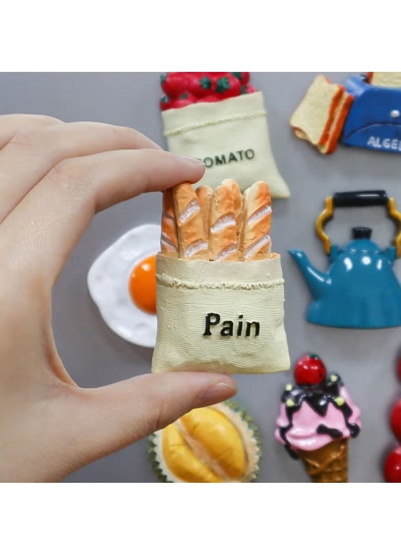 ح واحة مجموعة من 7 قطع مغناطيس ثلاجة، ملصقات ثلاجة ثلاثية الأبعاد من الراتنج لتزيين المنزل والمطبخ - Image 3