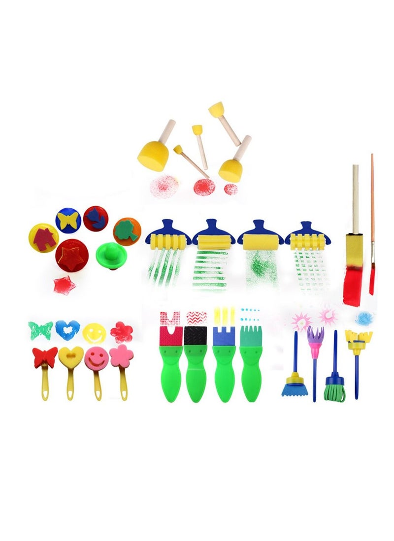 29 Piece Early Learning Sponge Paint Brush Kit