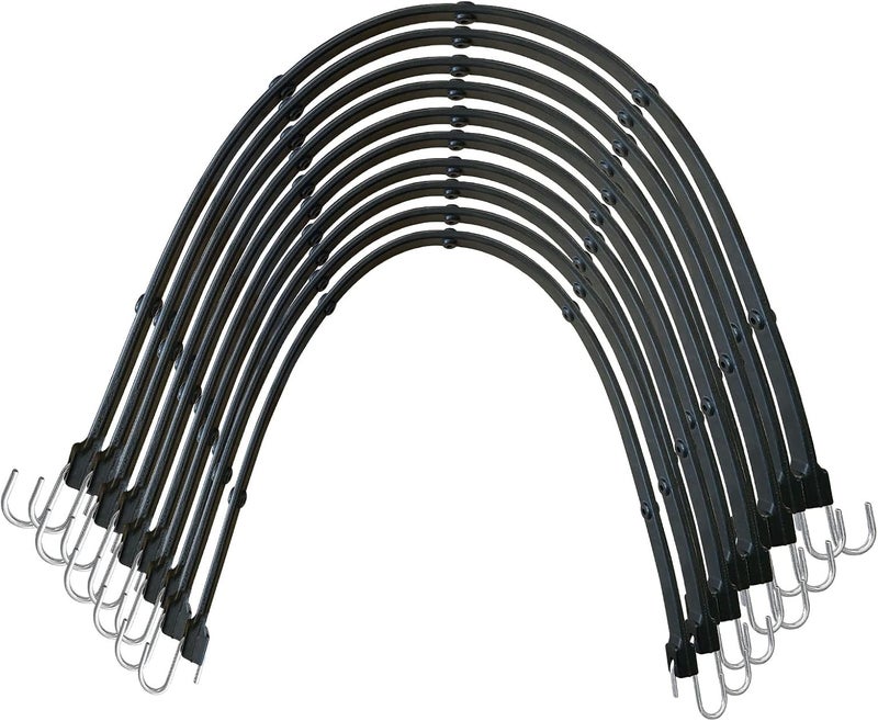 HOXWELL Adjustable 31" Rubber Bungee Cords with Hooks, EPDM Bungee Cord with 150% Max Stretch, Heavy Duty Bungee Straps for Securing Tarps, Canvases, Cargo, Motorcycle, Weatherproof, Pack of 10 - Image 1